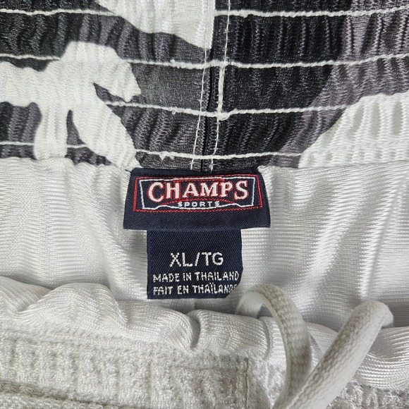 Champs Sports Dazzle Basketball Shorts Men XL White Camo Textured Vintage Shiny - Picture 2 of 9
